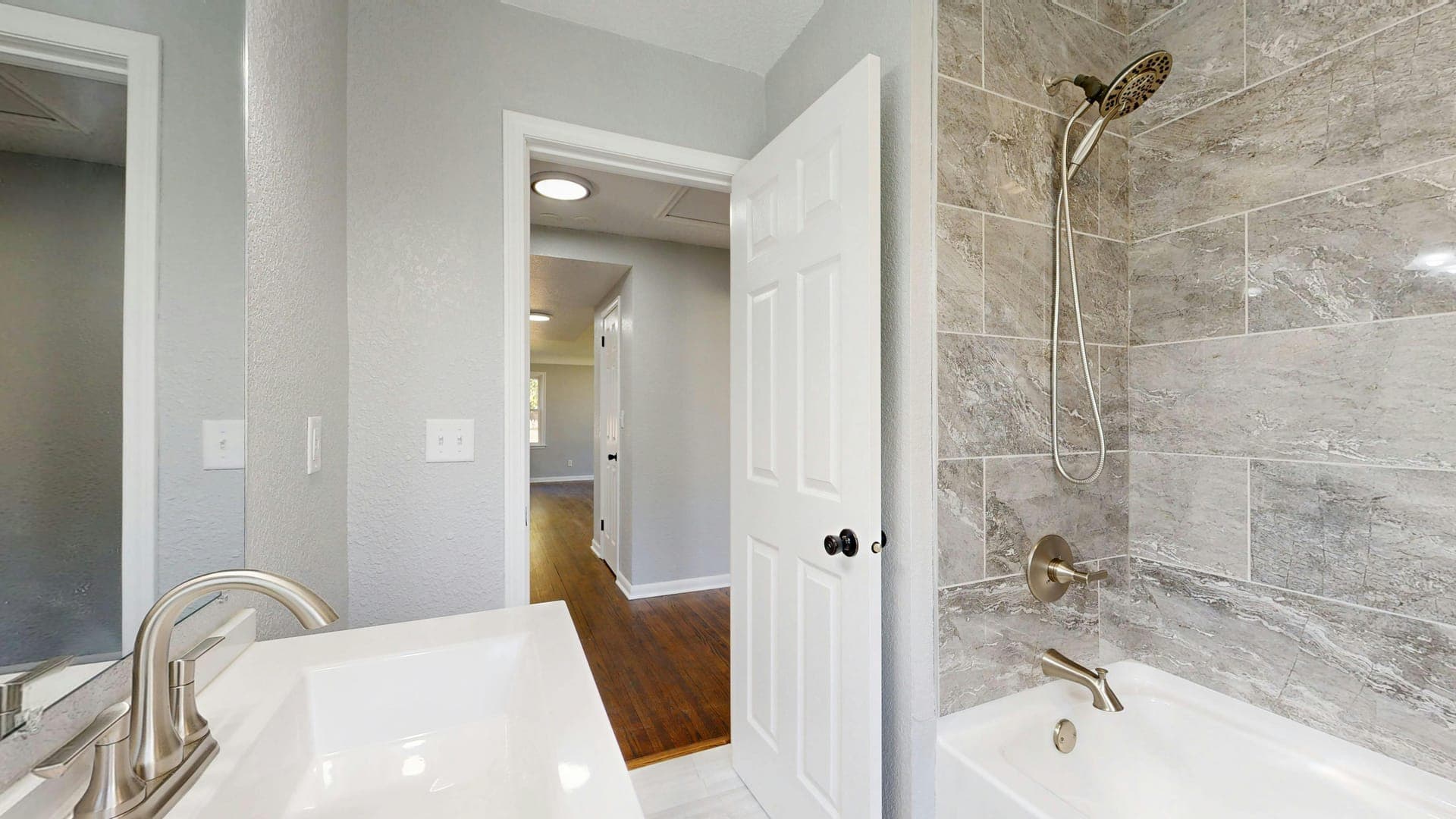 Renovated master bathroom
